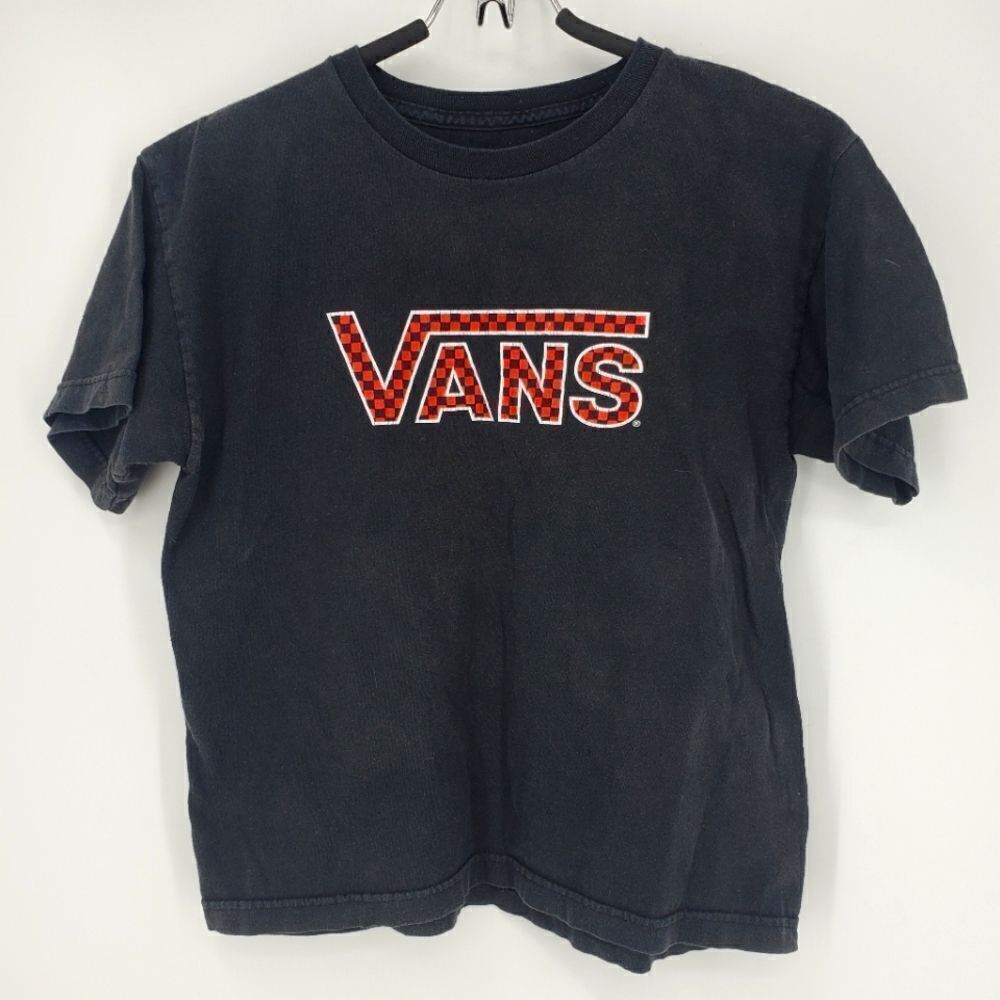 Vans Black And Red Graphic Design Short Sleeve T-Shirt Size Large